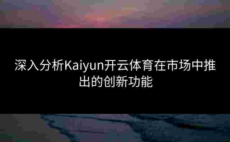 深入分析Kaiyun开云体育在市场中推出的创新功能